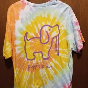 Puppie love tie dye pup shirt